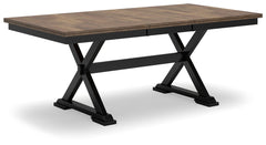 Wildenauer Rectangle Dining Butterfly Extension Table Brown/Black