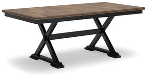 Wildenauer Rectangle Dining Butterfly Extension Table Brown/Black