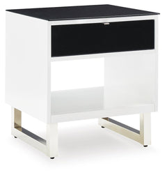 Gardoni 1-Drawer End Table White/Black