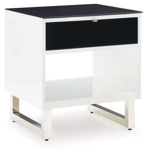 Gardoni 1-Drawer End Table White/Black