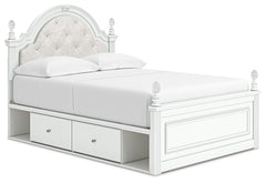 Kozlani Full Upholstered Panel Storage Bed White