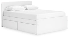 Onita Queen Panel Platform Bed with 1 Side of Storage White
