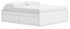 Onita King Platform Bed with 2 Sides of Storage White