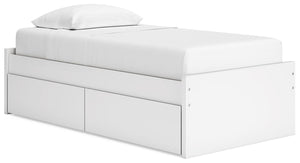 Onita Twin Platform Bed with 1 Side of Storage White