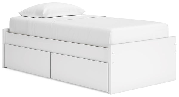 Onita Twin Platform Bed with 1 Side of Storage White