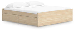 Onita King Platform Bed with 2 Sides of Storage Natural