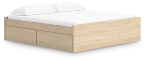 Onita King Platform Bed with 2 Sides of Storage Natural