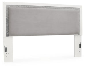 Maeling King Upholstered Panel Headboard White/Gray
