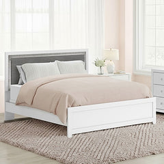 Maeling Full Upholstered Panel Headboard White/Gray