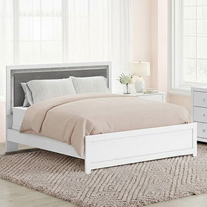Maeling Full Upholstered Panel Headboard White/Gray