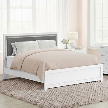 Maeling Full Upholstered Panel Headboard White/Gray