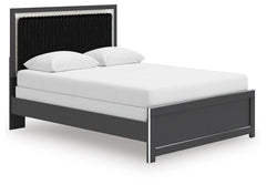 Zuraleus Queen Upholstered Panel Bed Black