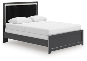 Zuraleus Queen Upholstered Panel Bed Black