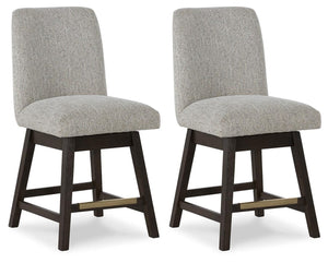 Burkhaus Upholstered Counter-Height Swivel Barstool Beige/Dark Brown