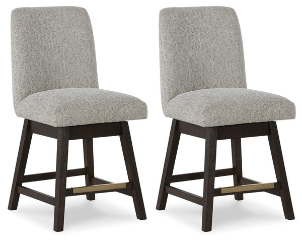 Burkhaus Upholstered Counter-Height Swivel Barstool Beige/Dark Brown