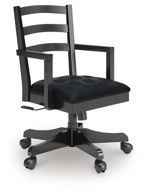 Wildenauer Home OfficeCastered Desk Swivel Adjustable Arm Chair Black