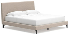 Cielden King Upholstered Bed with Roll Slats Soft Gray