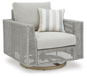 Seton Creek Outdoor Swivel Lounge with Cushion Gray