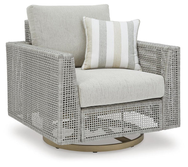 Seton Creek Outdoor Swivel Lounge with Cushion Gray