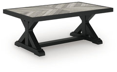 Beachcroft Outdoor Rectangle Coffee Table Black/Light Gray