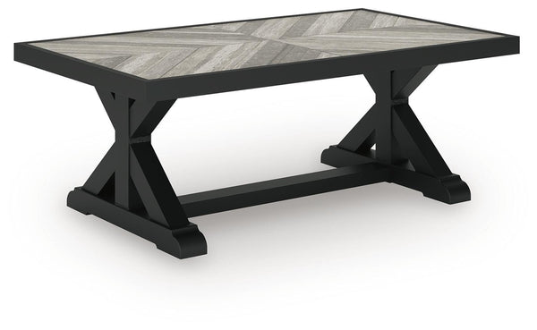 Beachcroft Outdoor Rectangle Coffee Table Black/Light Gray