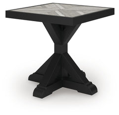 Beachcroft Outdoor End Table Black/Light Gray
