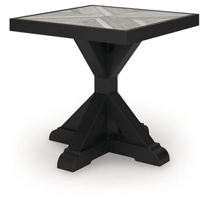 Beachcroft Outdoor End Table Black/Light Gray