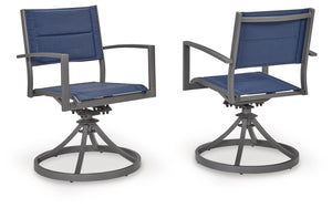 Rocky Creek Outdoor Sling Swivel Chair Blue/Gray