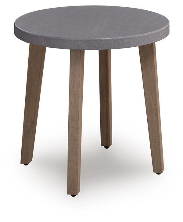 Harmony Headlands Outdoor Round End Table Natural/Gray