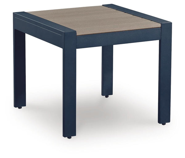 East Beach Outdoor End Table Navy Blue/Driftwood