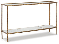 Ryandale Console Sofa Table Antique Brass Finish
