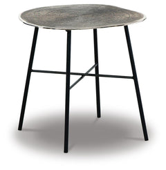 Laverford Round End Table Chrome/Black