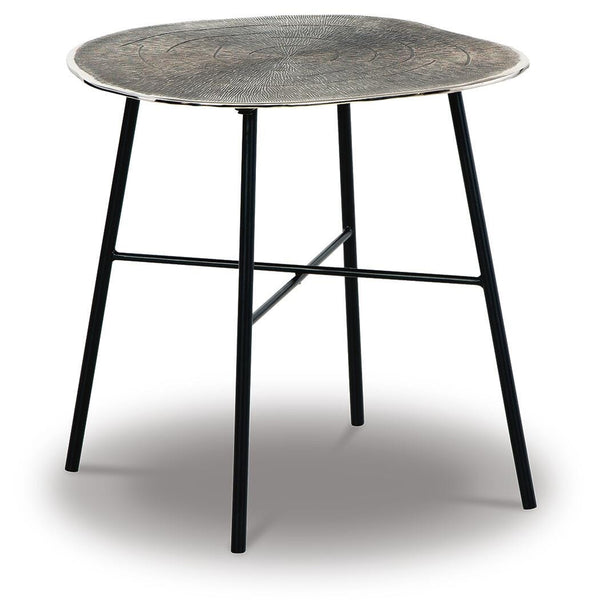 Laverford Round End Table Chrome/Black