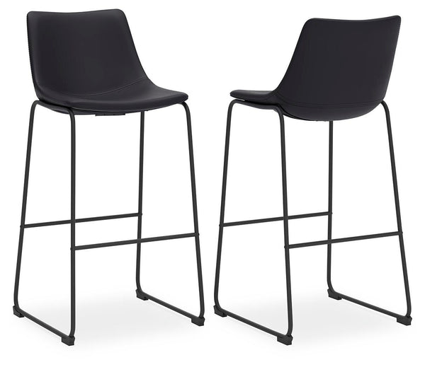 Centiar Pub Height Upholstered Barstool Black