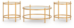 Pearlox 3-Piece Occasional Table Set Gold