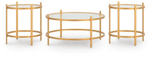Pearlox 3-Piece Occasional Table Set Gold