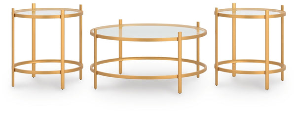 Pearlox 3-Piece Occasional Table Set Gold