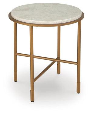 Alben Round End Table Antique Gold