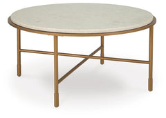 Alben Round Coffee Table Antique Gold