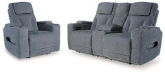 Studio Cave Power Reclining Loveseat & Power Recliner Steel