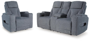 Studio Cave Power Reclining Loveseat & Power Recliner Steel