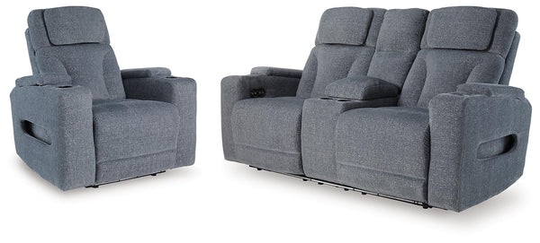 Studio Cave Power Reclining Loveseat & Power Recliner Steel