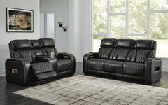 Boyington Power Reclining Sofa & Loveseat Black
