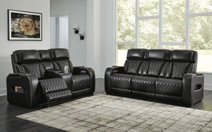Boyington Power Reclining Sofa & Loveseat Black