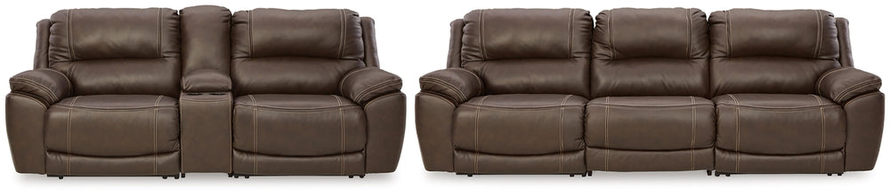 Dunleith 3-Piece Reclining Sofa & 3-Piece Console Loveseat Chocolate