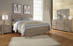 Culverbach King Panel Bed, Dresser & Mirror Gray