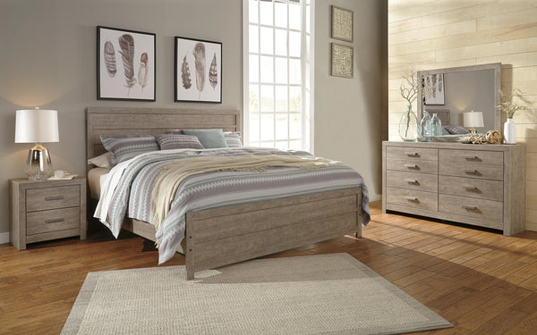 Culverbach King Panel Bed, Dresser & Mirror Gray