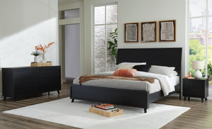 Danziar Queen Panel Bed, Dresser & Nightstand Black