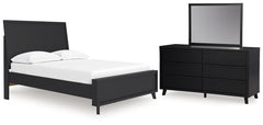 Danziar Full Panel Platform Bed, Dresser & Mirror