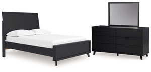 Danziar Full Panel Platform Bed, Dresser & Mirror